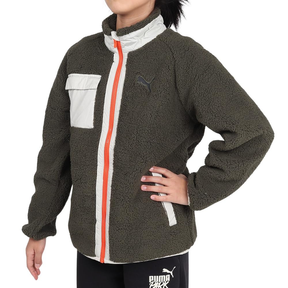 

Куртка PUMA Hybrid Sherpa и Dark Olive, на флисовой подкладке и подкладке из боа, верхняя одежда, теплая, 628959, детская, осень/зима 2024, (70)