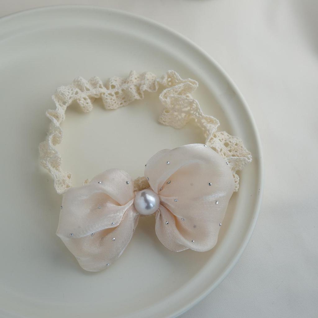 Newborn Birthday Bow Lace Headband - Princess Dress & Full Moon Hair Accessories