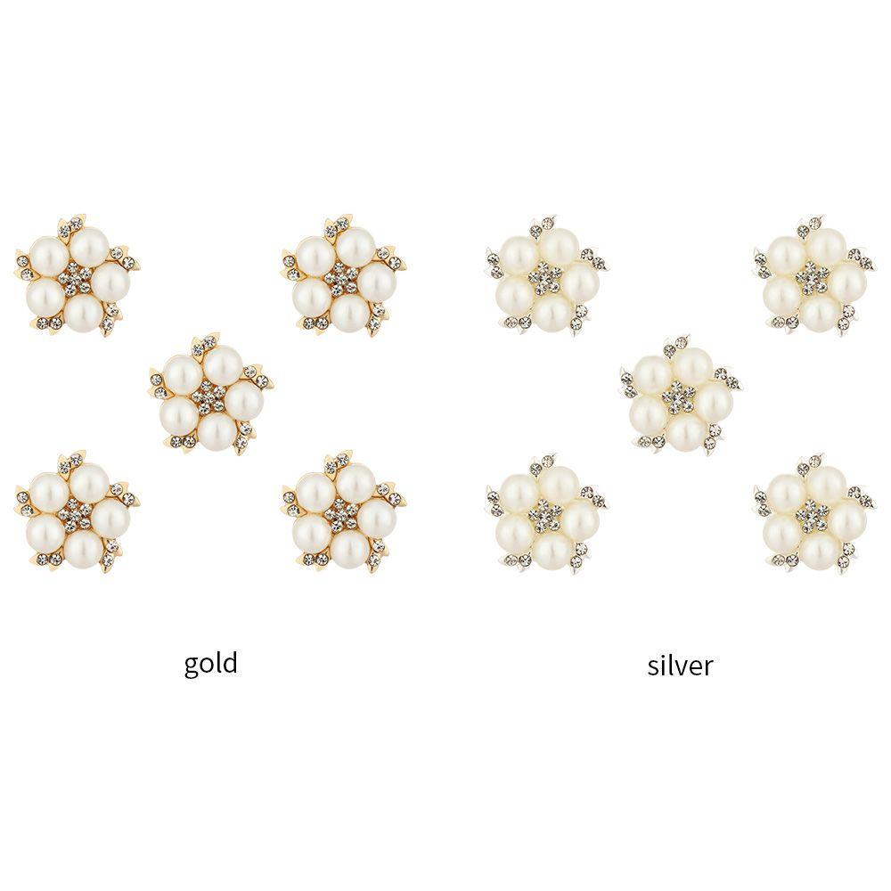 Clothes Decoration Pearl Flower Buttons Sewing Buttons Crystal Glass Stone Rhinestone Buttons