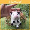 Charming Plush Animal Keychain With Adorable Cow And Panda Design Perfect Gift