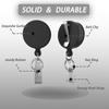 Rope Retractable Work Permit Card Set Carabiner Reel Clip Hard Shell Protective Card Holder Keychain Attachment ID Badge Holder