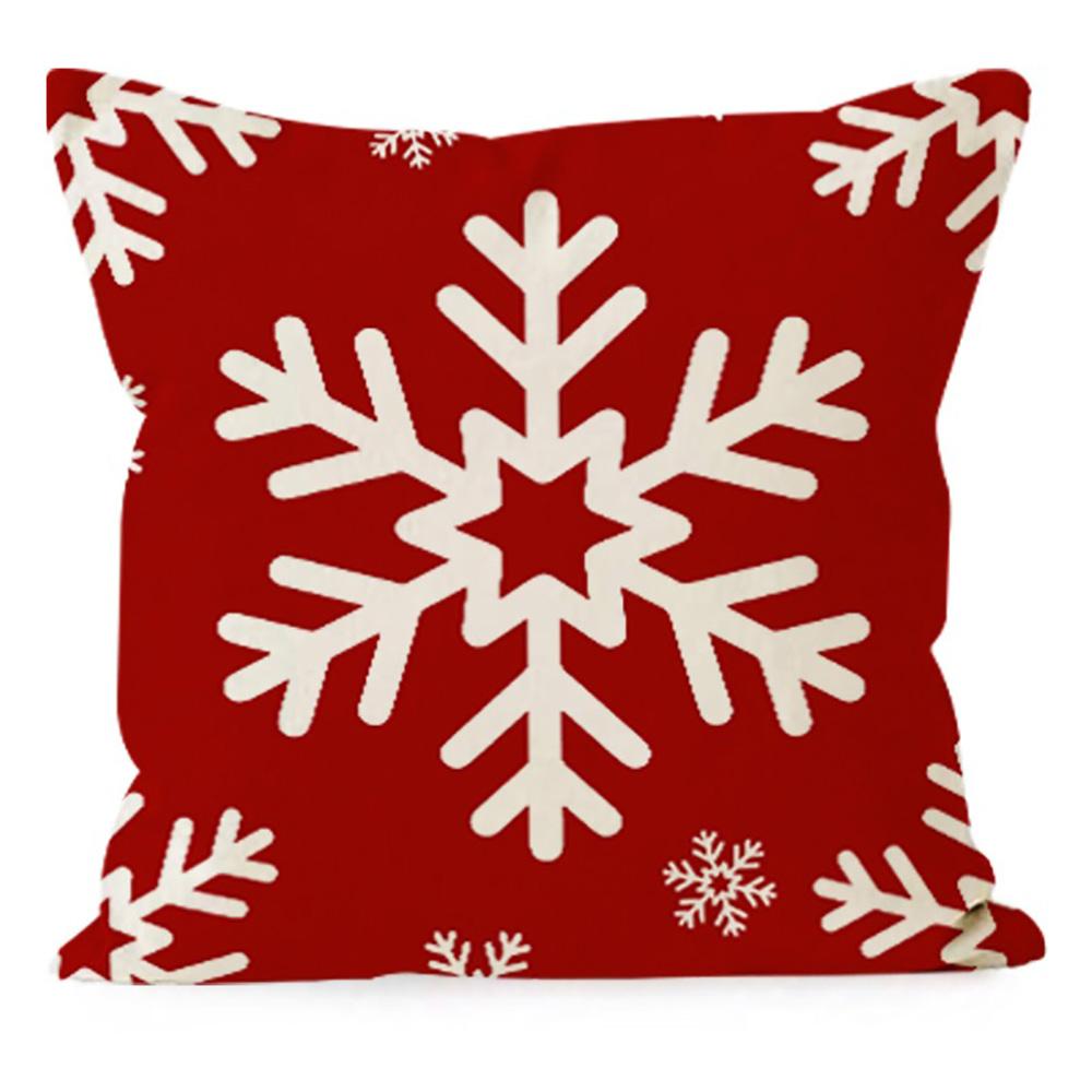 1pc Christmas Red & White Pillow Covers Suitable for Christmas Home Decoration Pillowcase, Without Pillow Core.