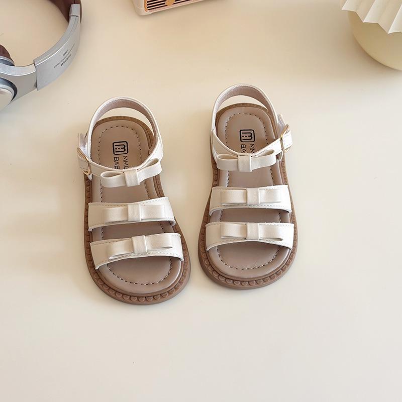 New summer bowknot open-toe hook & loop soft sole sandals for girls 21
