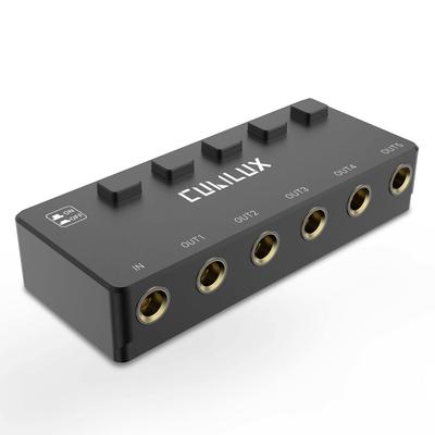 Cubilux Audio 5 Splitter with 1 Input 5 Output Mm Earphone 5 Way Music Electronic Instrument Signal Splitter 6.35mm Switch, 6.35 Splitter, 1/4