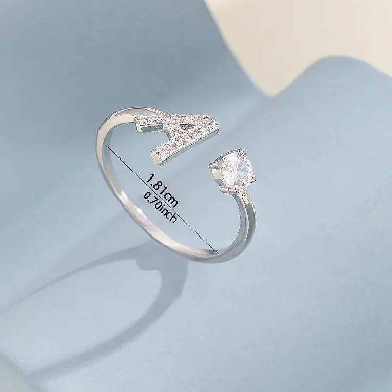 1PC Letter Theme Delivering Love Accessories Ideal Gift Jewelry Shiny Free Combination Custom Rings Open Ring Cute Silver
