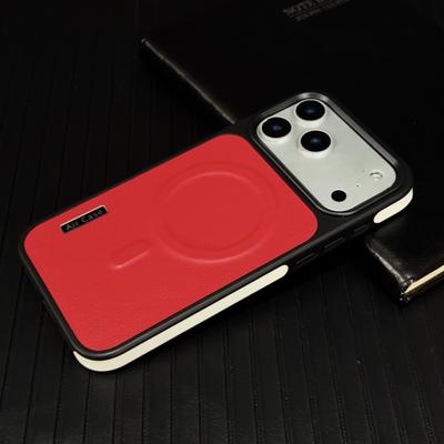 Luxusní barevný kožený kryt pro Magsafe bezdrátové nabíjení pro iPhone 17 Air 16 15 14 Pro Max Nárazuvzdorný měkký magnetický kryt