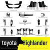 Carbon Fiber Anti-Kick Center Console Sticker for 09-21 Toyota Highlander Interior Decoration