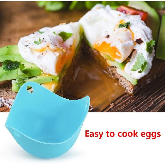 4pcs Silicone Egg Poacher Cups Poach Pods Work with Egg Poacher Pan, Cookware, Boiler Steamer, Microwave