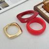 Irregular Design Red Acrylic Resin Bracelet, Wind Metal Glossy Spring Bracelet
