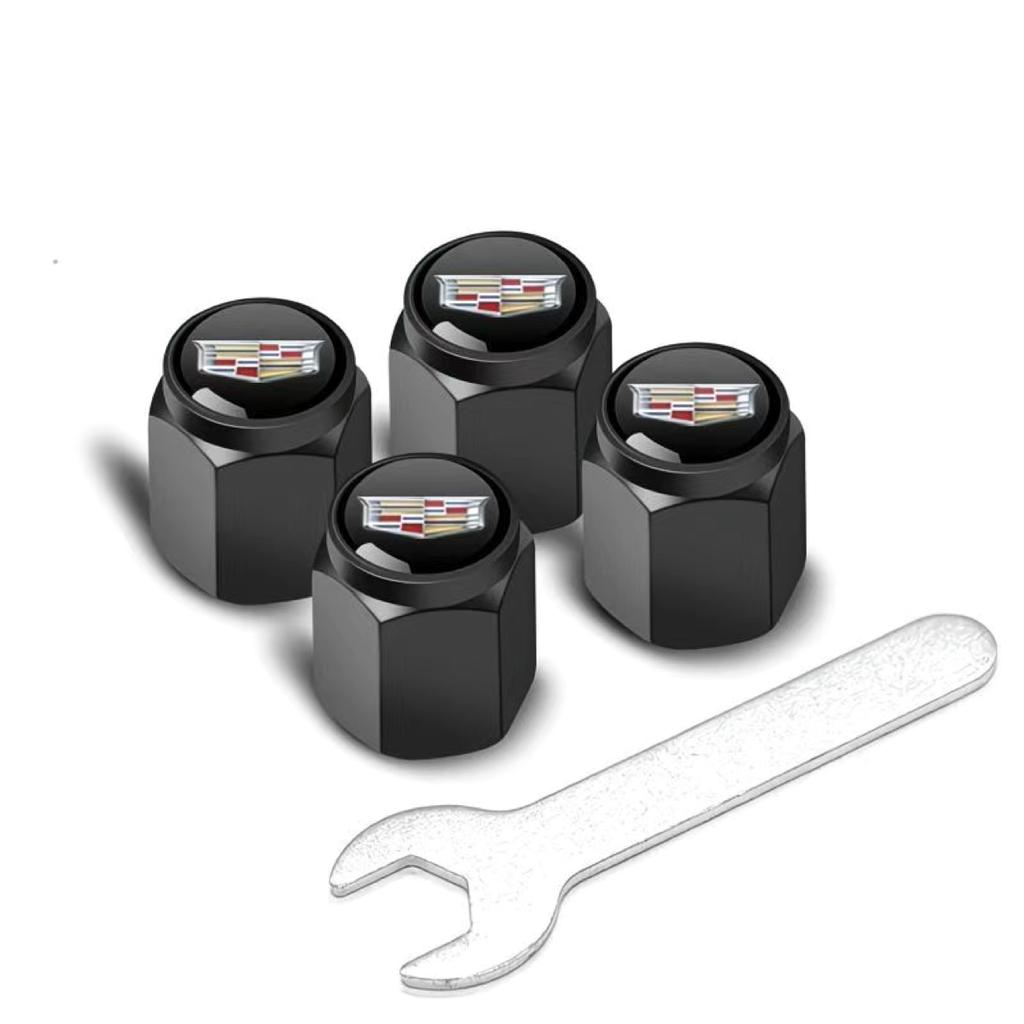 4PCS Car Wheel Stem Tire Valve Caps Protection Cover For Cadillac Escalade Deville DTS ATS BLS CT4 CT6 CTS EXT SLR SRX XLR XT4