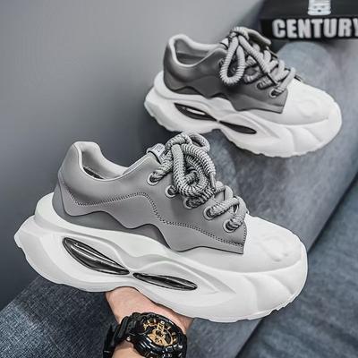 2025Neue Herren Plateau-Sneaker Designer-Sneaker für Herren Obermaterial aus Mikrofaserleder Erhöhte Höhe Plateau Freizeitschuhe