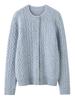 Women's Autumn/Winter Cashmere Knit Cardigan - Versatile Round Neck Elegant Cable Sweater Coat