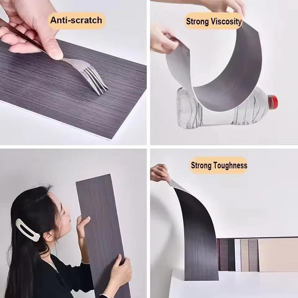 10Pcs 50x15cm PVC Floor Stickers Self-adhesive Wood Grain Floor Stickers Stickers  Wood Grain Floor Stickers Stickers Living
