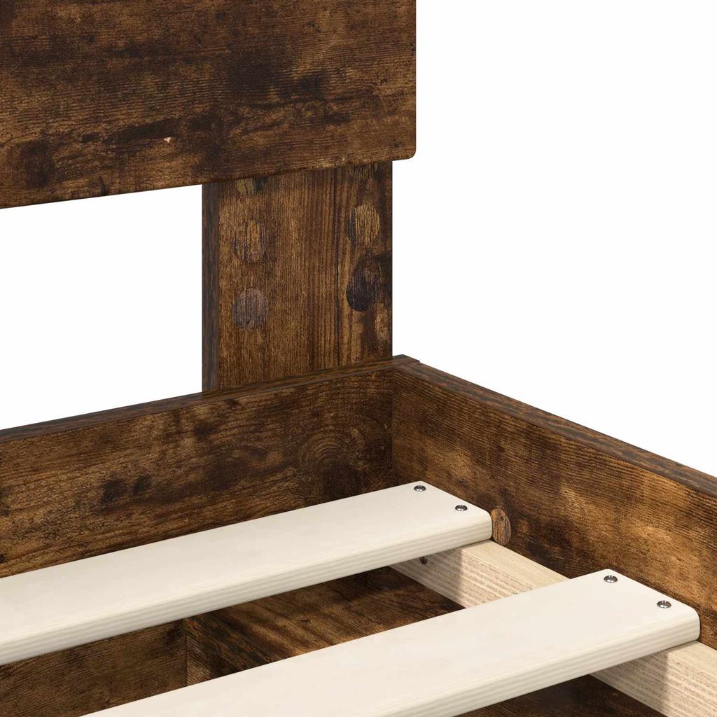 Bed Frame Smoked Oak 180 x 200 cm Wood Based Material