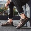 Summer Men's Leather Sandals Breathable Outdoor Hollow Beach Sandals Men's Casual Shoes