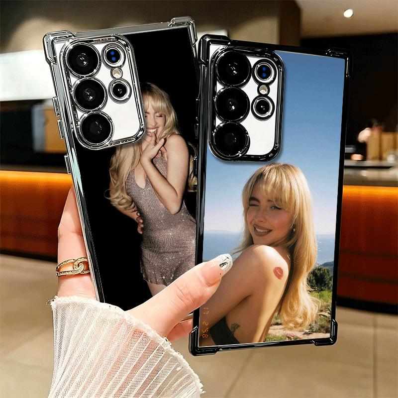 CR66 S-Sabrina C-Carpenter Beschichtetes Handyhülle Für Samsung Galaxy S24 S25 FE S26 Edge S23 Ultra S22 S21 Plus S20 Anti-Fall Airaba