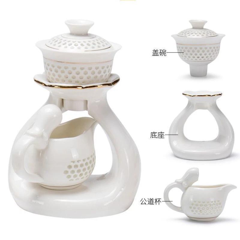 Premium Teaware Set with Automatic Tea Maker and Gongfu Teacups Office Household Tea Set