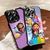 G-Gabbys Dollhouse Cartoon Plating Phone Case For Iphone 16 17 Pro Max Air 16E 14 15 Plus 12 13 Mini Anti-Fall Airabag Cover