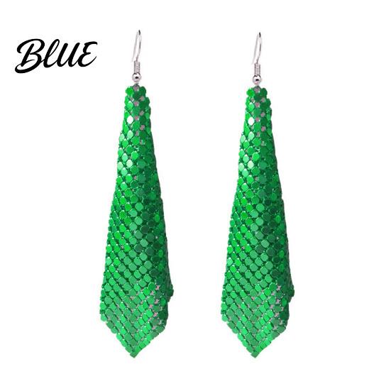 Detail-oriented Earrings 1 Pair Sequin Hook Geometric Design Long Statement