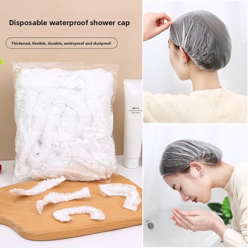 

150 Pcs Waterproof and Grease-Resistant Household Bathing Thickened Disposable Shower Caps 150pcs