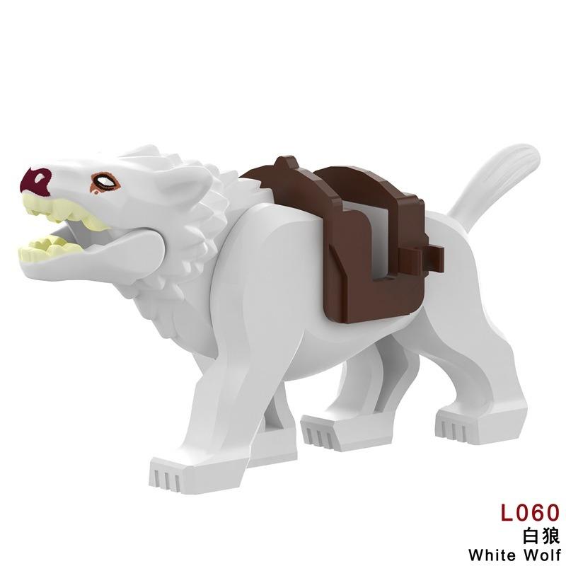 Medieval series of war horses, Lord of the Rings mounted Wolf series, children's educational assembling building block toys.