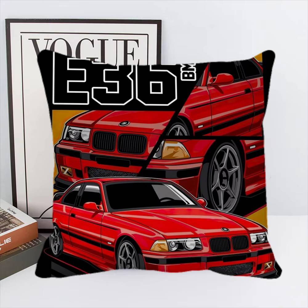 Blue Miata Supra Car E36 Luxury Super Car Pillow Case Square Pillow Bedroom Sofa Leisure Comfort Cushion Home Decoration