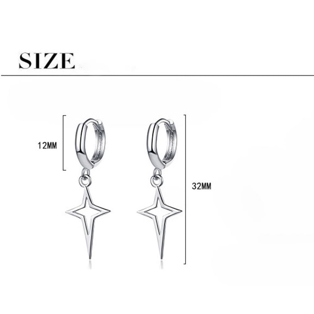 Rockyu Earrings for Women and Dangling Star Set for Both Stainless Steel Fashion Accessories Men, Hoop, Earrings, Stylish, Star, Earrings, Stylish,