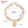 Women Imitation Pearl Heart Collarbone Chain Necklace Gold Plated Colar Choker