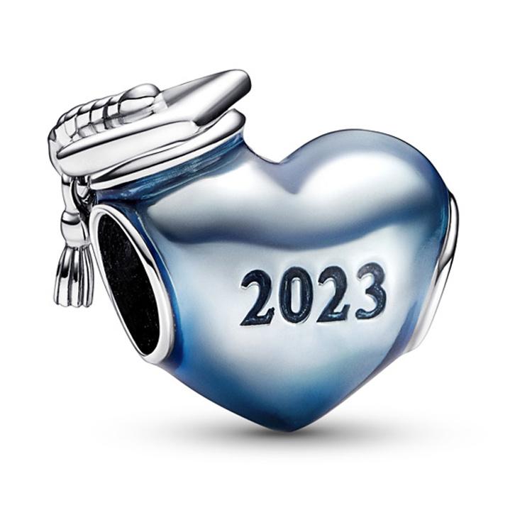 Pandora Heart Design Enamel Silver Pendant Unisex pendant Blue 792590C01 F,Blue