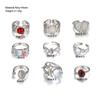 iF ME 9-piece Retro Design with A Cold, High-end Feel, Niche Personality, Cat's Eye Stone Flower Bud Split Women's Ring
