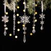 5Pcs Christmas Decoration Supplies Acrylic Transparent Pendant Simulation Snowflake Ice Bar Pendant Christmas Tree Ice Edge Pendant