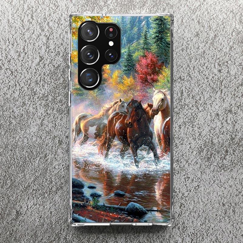 Horse Great Beauty Galloping Phone Case For Samsung Galaxy S25 S24 S23 Ultra S22 Plus S21 S20 FE S10 + S25Ultra S24U Soft Cover