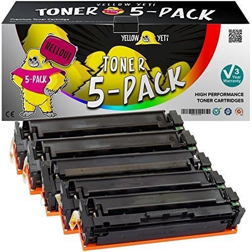 Yellow Yeti 201X 201A Pack 5 Cartouches de Toner compatibles pour HP Color Laserjet Pro MFP M277dw M277n M274n M252dw M252n CF400X
