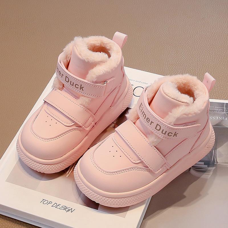 

Девочки зимние сапоги 2025 зима новые детские бархатные большие хлопковые туфли для средних и старших детей, девочек, утолщенные хлопковые сапоги, противоскользящие, влагостойкие 31 [Inner Length 19.5CM] розовый