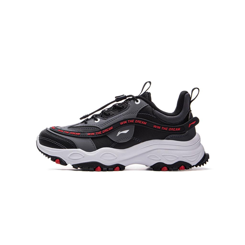 Li Ning Kids Versatile Shock Absorbing Low Top Casual Shoes Kids Casual Shoes Black YKCU192-11