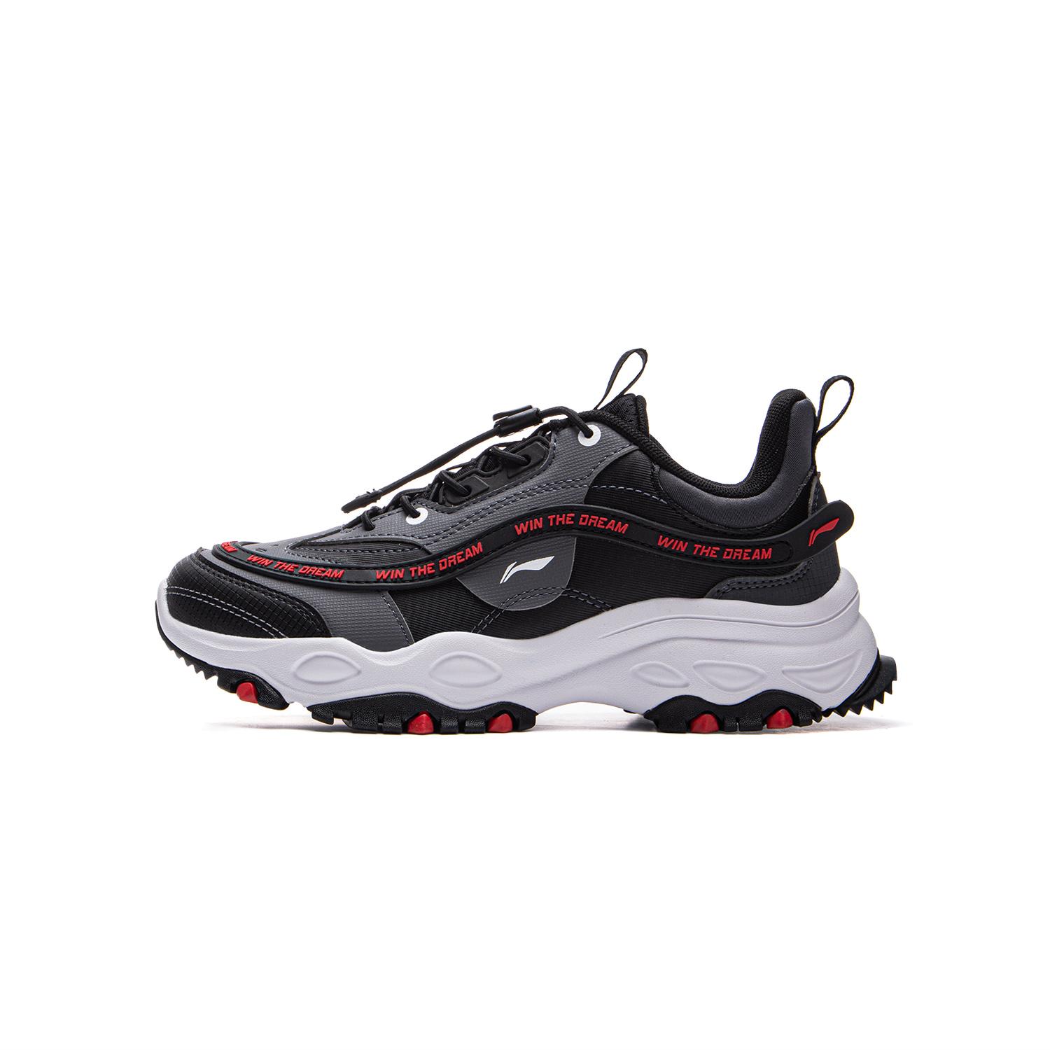 

Li Ning Детские универсальные амортизирующие повседневные кроссовки с низким верхом Детская повседневная обувь Черный YKCU192-11 38