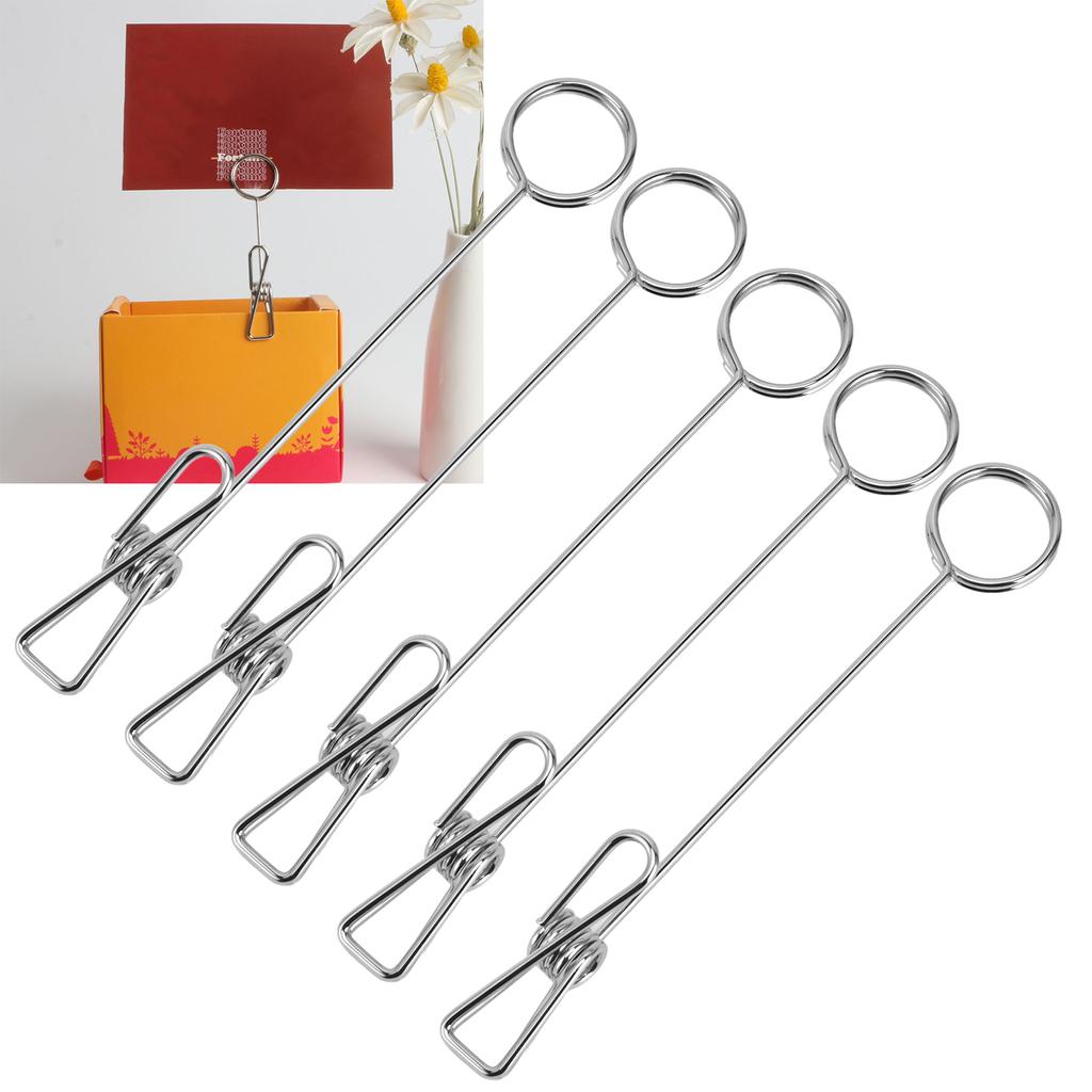 5Pcs Photo Holder Premium Metal Anti Oxidation Simple Design Electroplating Process Widely Used Plac