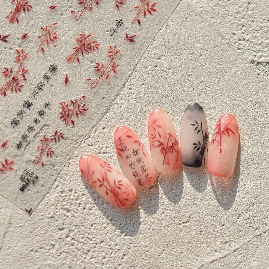 Тонкие прочные бамбуковые наклейки для ногтей в китайском стиле. Изготовление своими — фото 9