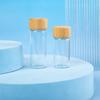1Pc Clear Glass Bottles With Bamboo Wood Cap Empty Spice Bottles Sealed Reagent Bottle Diy Crafts Decoration Empty Small Jar
