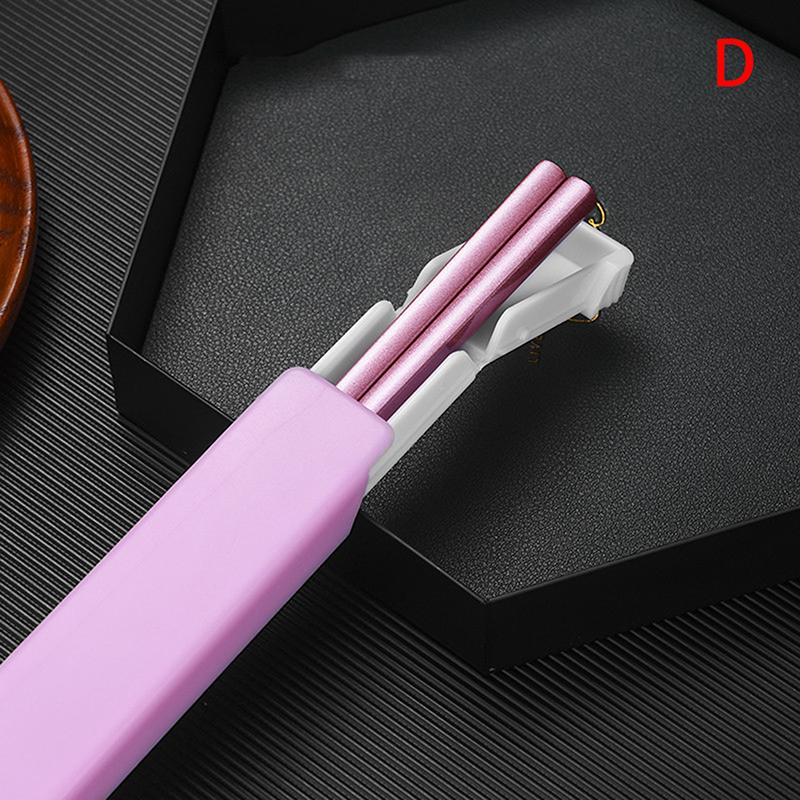 

Палочки для еды из нержавеющей стали 304, столовые приборы для ланча, дорожные портативные нескользящие палочки для еды с держателем-коробкой для хранения, кухонная посуда