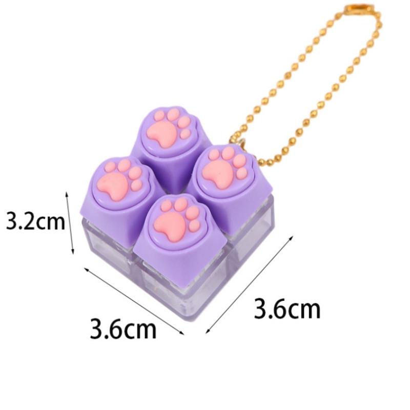 Portable Fashionable Keyboard Clicker Fidget Key Chain Set Buttons For Sensory Stress Relief Ideal For Office Travel Toy Bag