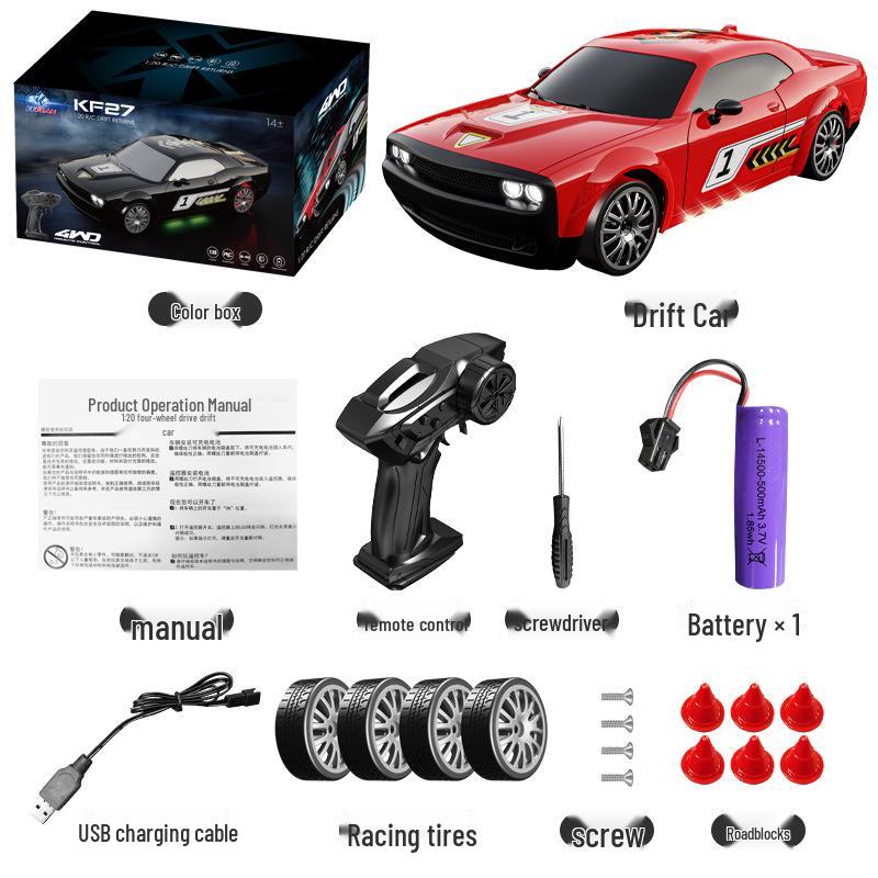 High-Speed RC Drift Car: 4WD Stunt Racing with Lights - Remote Control Toy