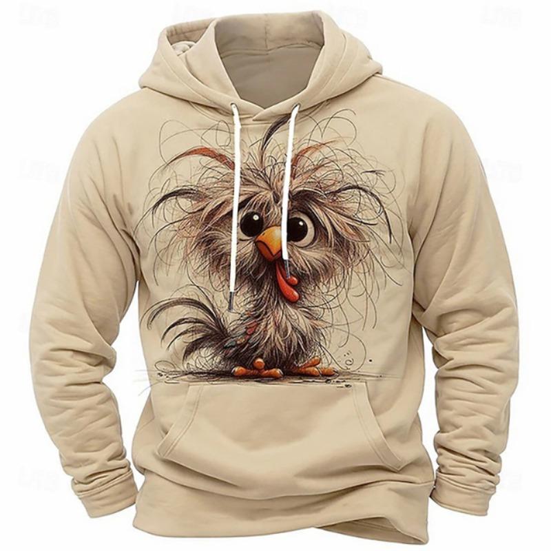 

Мужская толстовка с капюшоном Chick 3D Print Casual с длинным рукавом 3D Hooded Sweatshirt Осенняя мода Streetwear Pullover Мужская свободная одежда 2XL