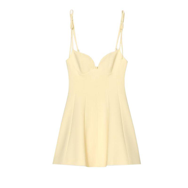 Summer New Product Women's Clothes Bowknot Decoration Sling Short Dress 3152210 3152346 2888777