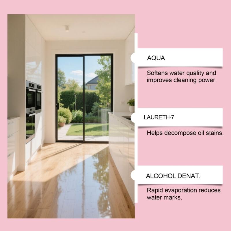 Efficient Tile And Wood Floor Cleaner with Rose Scented For Effective Stain Removal Hardwood Floor Washing Solution