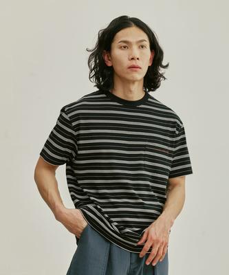 Yunibeosyeolobeolol Stripe Short T-Shirt Black