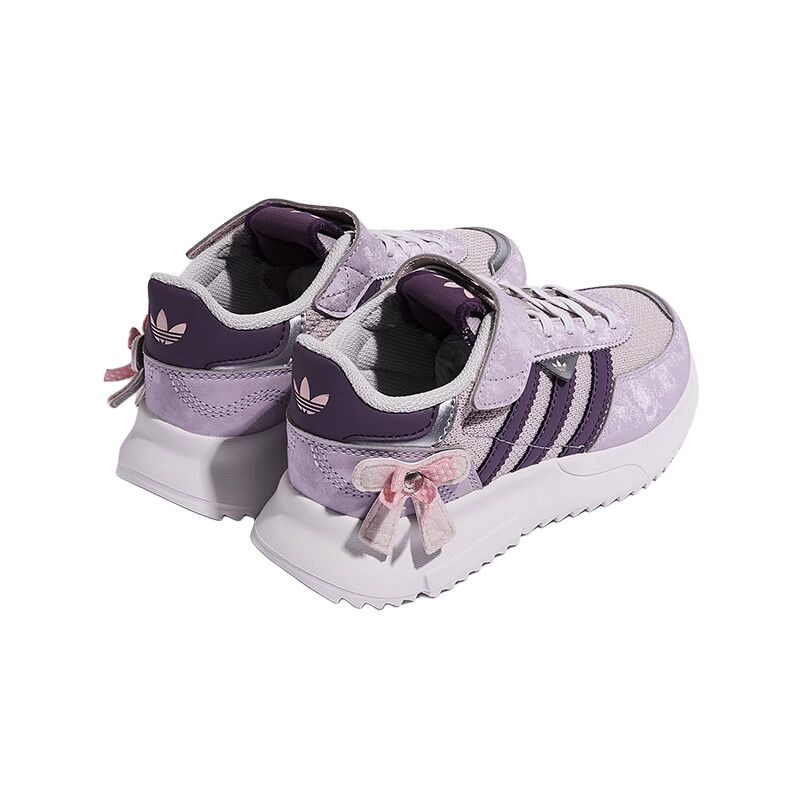 adidas Originals Retropy F2 CF EL C Bequeme Vielseitige Low-Top Freizeitschuhe Kinder Sneaker Lila KJ7598