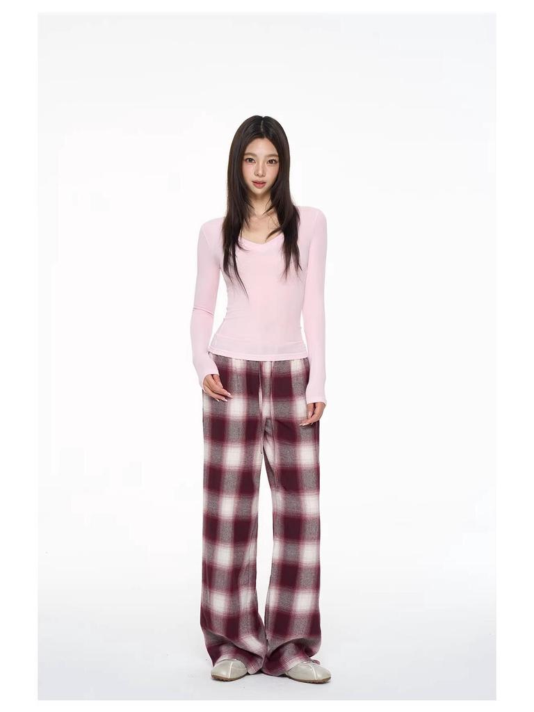 Women's V-Neck Lyocell Long-Sleeve Slim-Fit Top - Spring/Autumn Versatile Layered Design
