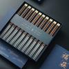 Chinesisches Essstäbchen-Set aus Holz, Essstäbchen aus Edelstahl, chinesisches Küchengeschirr, Deluxe-Geschenkbox, Geschirr-Set, Werbegeschenke