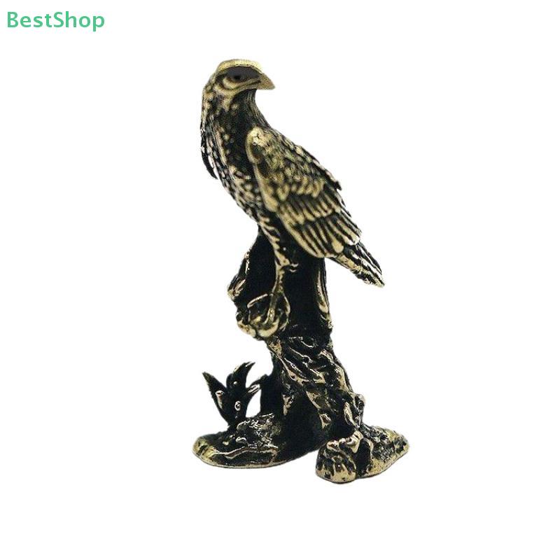 Mini Brass Vintage Copper Bird Figurine Handmade Eagle Ornament Crafts Home Office Desk Animal Decoration